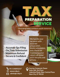 Brown Tax Preparation Service Flyer Template