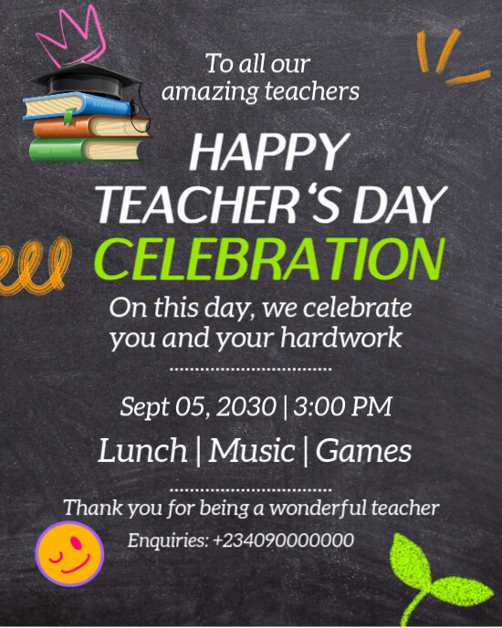 Brown Professional Teacher's Day Instagram Portrait template