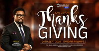 Brown Thanksgiving Church Event Изображение, которым поделились на Facebook Template