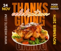Brown Professional Thanksgiving Dinner Large Rectangle สามเหลี่ยมขนาดใหญ่ template