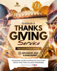Brown Church Thanksgiving Service Instagram Portrait Template