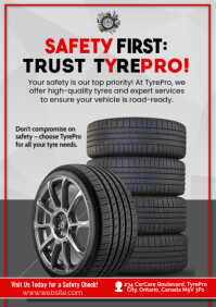 Brown Professional Tyre Ads A5 template