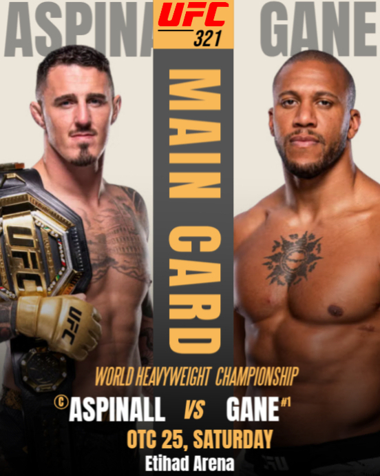 Brown Professional Ufc 321 Tom Aspinall Vs  Ciryl Gane World Heavyweight Championship  Instagram Por template