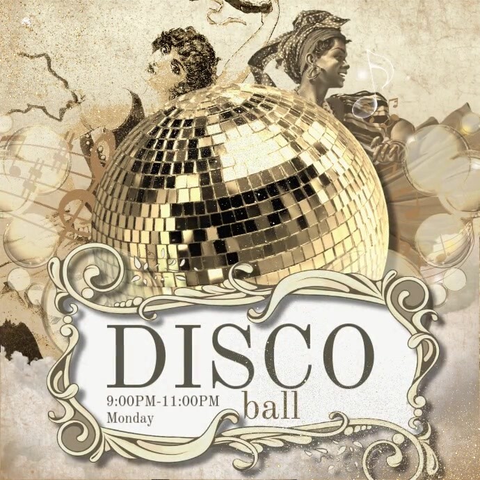 Brown Professional Vintage Disco Square (1:1) template
