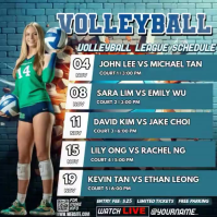 Turquoise Volleyball League Instagram-opslag Template
