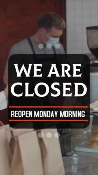 Brown Professional We Are Closed Business Video  Digital Display (9:16) template