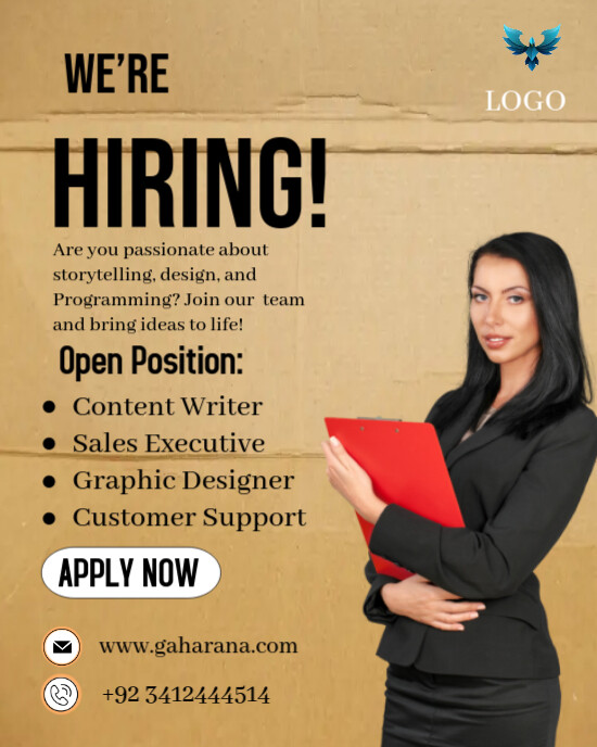 Brown Professional We Are Hiring Join Our Team  Instagram Portrait template