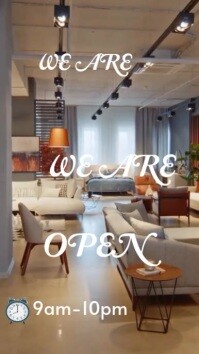 Brown Professional We Are Open Instagram Reel template