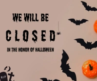 Brown Professional We Will Be Closed  Medium Rectangle template