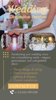Brown Professional Wedding Decoration Template Instagram Story