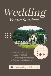Brown Professional Wedding Venue Flyer Template Pinterest Graphic