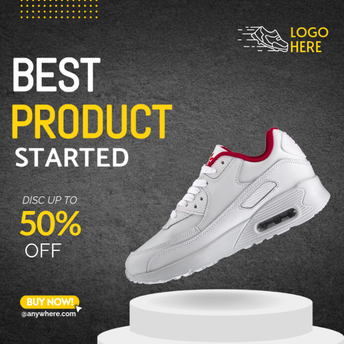 Brown Professional White Yellow Shoesbest Product  Instagram Post template