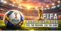 Brown Professional World Cup 2026 Facebook Shared Image template