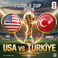 Brown Professional World Cup Soccer Match Instagram Post template