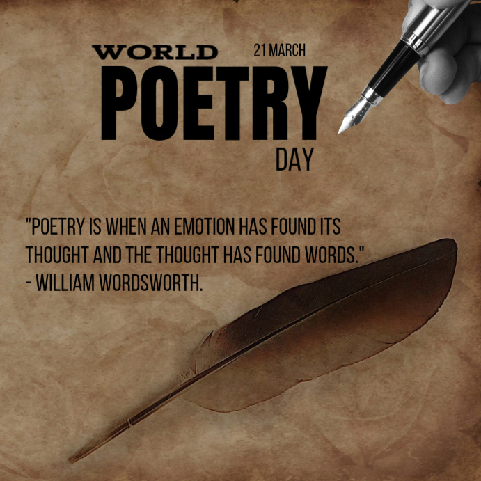 Plantilla de Brown Professional World Poetry Day Instagram Post ...