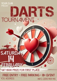 Brown Professionale Darts Valentine's Edition A4 template