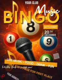 Brown Professionale Music Bingo Night  Volantino (us Letter) template