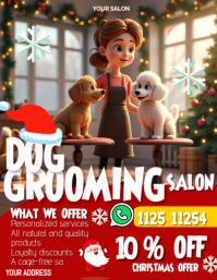 Brown Professionale Pet Grooming Volantino (us Letter) template
