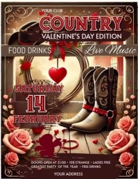 Brown Professionale Western Party Valentine's Day Volantino (us Letter) Volante (Carta US) template