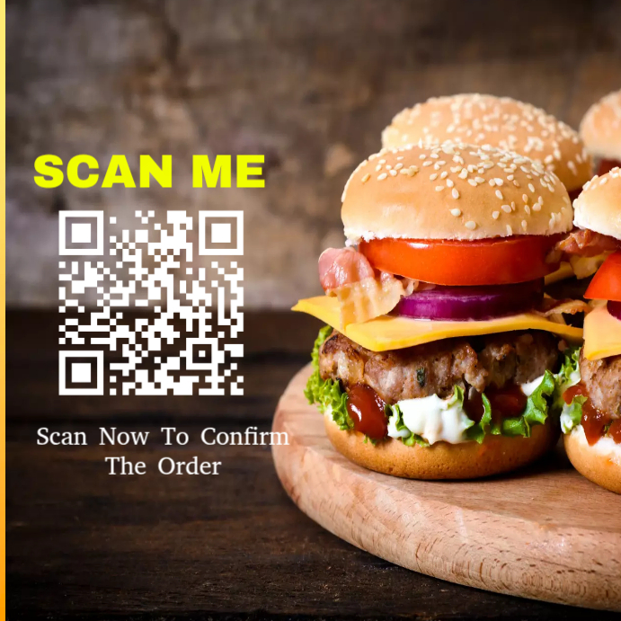 Brown QR Code for Food Order Instagram Post Template | PosterMyWall