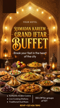 Brown Ramadan Iftar Buffet Instagram Story template