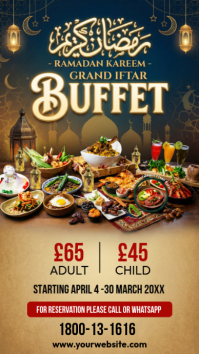 Brown Ramadan Iftar Buffet Instagram Story template