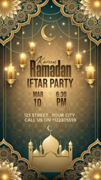 Brown Ramadan Iftar Party Instagram Story Video template