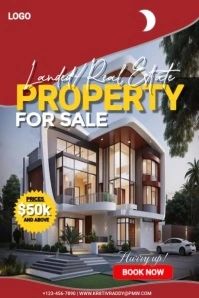 Brown  Real Estate Property For Sale Poster template