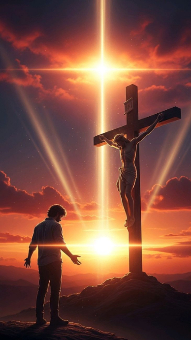 Modèle Brown Religious Reflection Digital Display The Cross of ...
