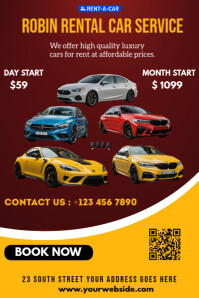 Brown  Rental Car Service  Poster template