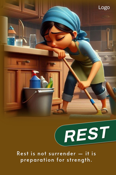 Plantilla de Brown Rest and Relaxation Poster. Rest Is Not Surrender ...