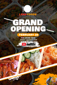 Brown Restaurant Grand Opening Pinterest Graphic Pinterest-grafik template