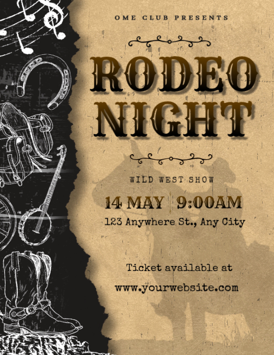 Brown Rodeo Night Flyer Template | PosterMyWall