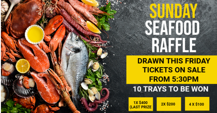 Australia Fish Raffle Brown Seafood Raffle Event Facebook Shared Image Template | PosterMyWall
