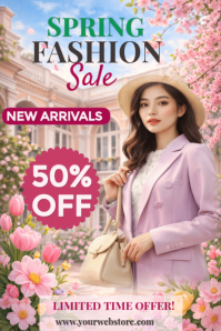 Brown Spring Fashion Sale Poster Plakat template