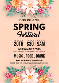 Brown Spring Festival A4 template