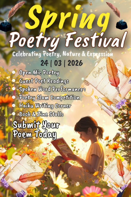Spring Poetry Festival Posters Template | PosterMyWall