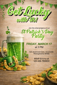 Brown St. Patrick's Day Party Poster template