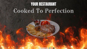Brown  Steakhouse & Bbq Restaurant Video Ad Digital Display (16:9) template