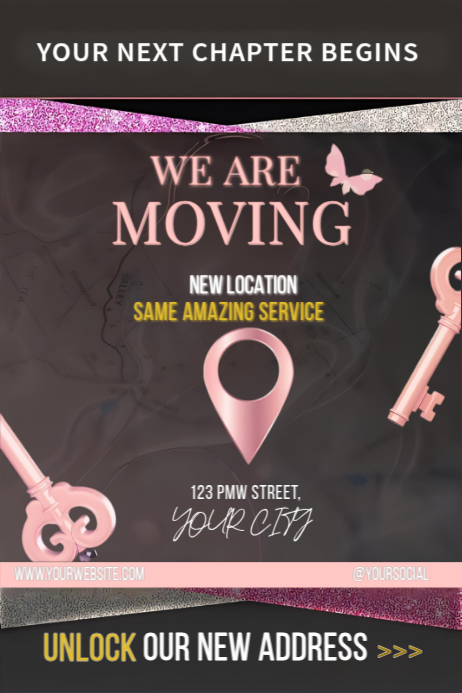 Brown Stylish Moving Announcement Poster With Modern Design — Perfect ...