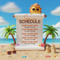 Brown Summer Event Schedule Instagram Post Video Instagram-opslag template