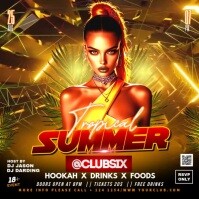 Brown Summer Tropical Party Video Flyer Instagram Post Instagram-bericht template