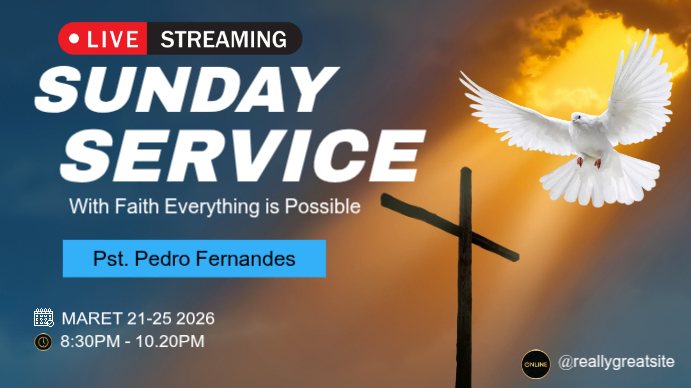 Brown Sunday Service YouTube Thumbnail Template | PosterMyWall