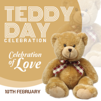 Brown Teddy Day Celebration Instagram Post template