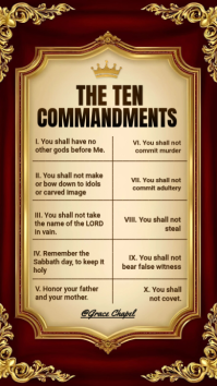 Brown Ten Commandments Instagram Story / Christian wall art & Bible Scripture Design template