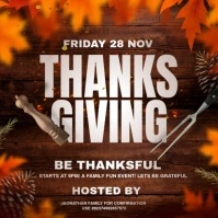 Brown Thanksgiving Food Drive Instagram Post Instagram-Beitrag template