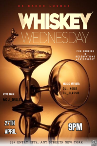 Brown This Flyer Leans Into A Warm, Classic, And High-end Aesthetic, Perfect For A Mid-week Lounge E Imagem do Pinterest template