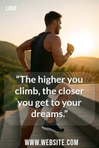 Brown Typographic “climb Higher, Achieve Your Dreams | Inspirational Motivation” Poster template