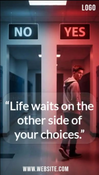Brown Typographic “the Choice That Changes Everything | Inspirational Video” Digital Display (9:16) template