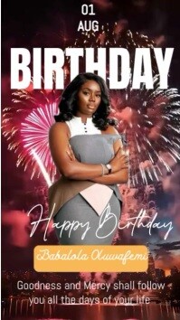 Brown Typographic Birthday Cheers Video Graphic  Digital Display (9:16) template